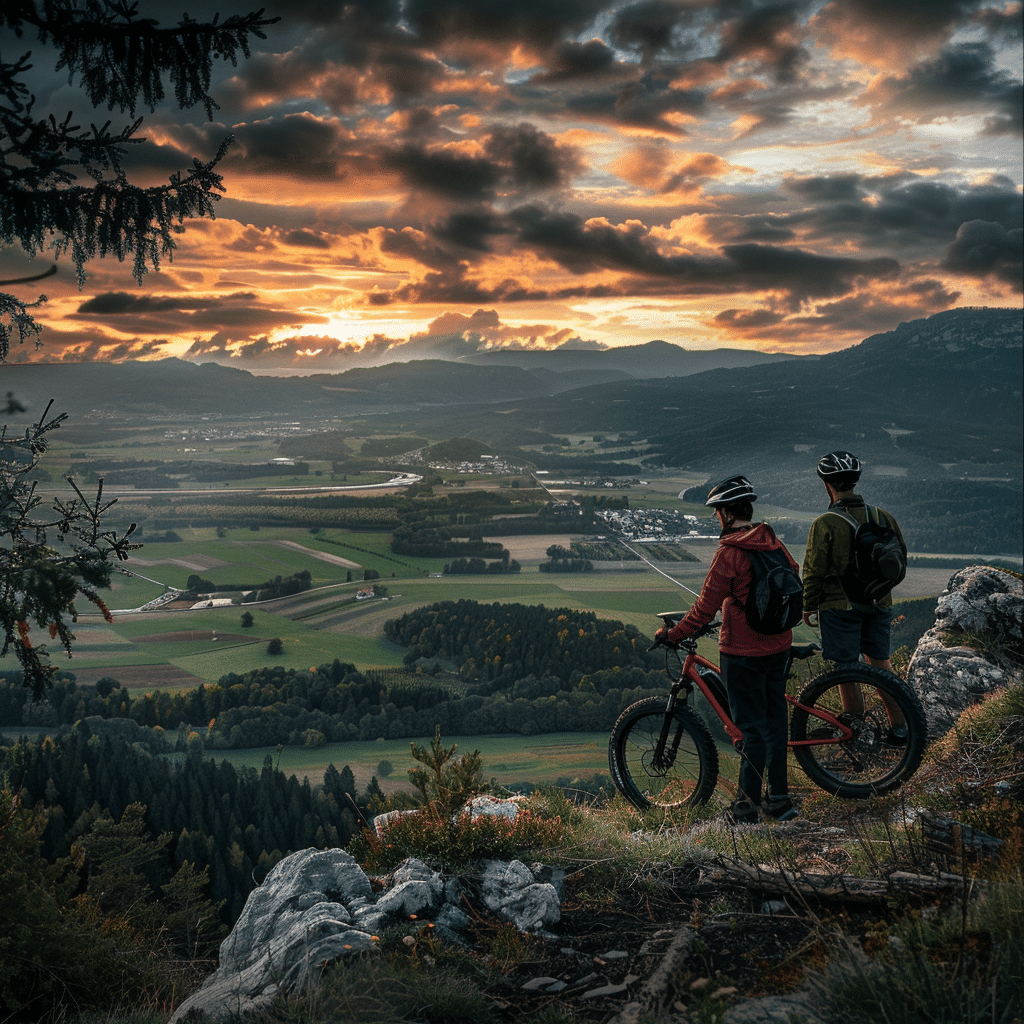 couple regardant le paysage photo