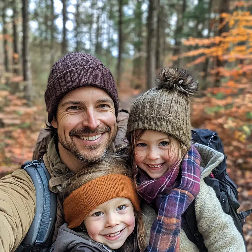 photo d'une famille en vacances nature