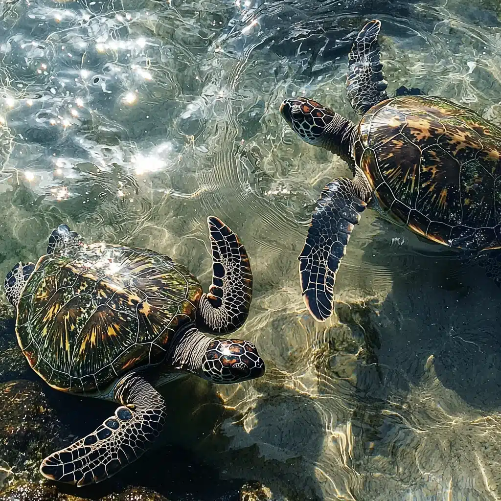 tortues de tahiti en surface