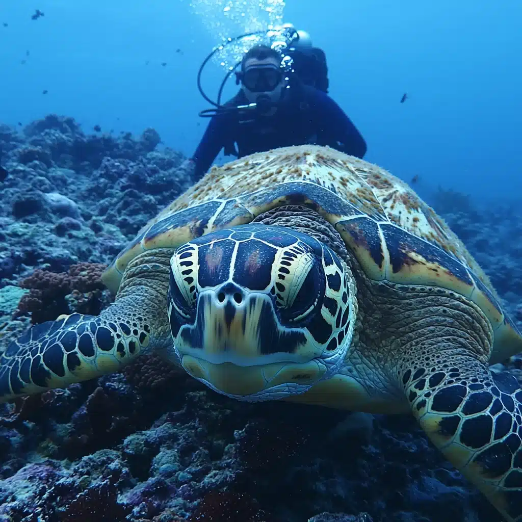 tortue de tahiti en gros plan