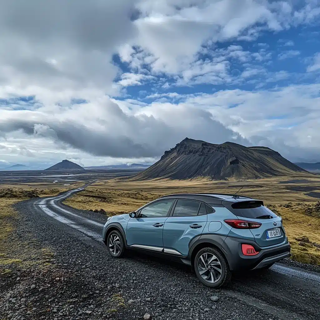 une voiture sur la route en islande