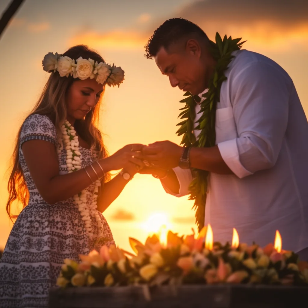 couple célèbre son mariage polynésien